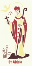 Carte double saint patron : illustration Saint  Aldric